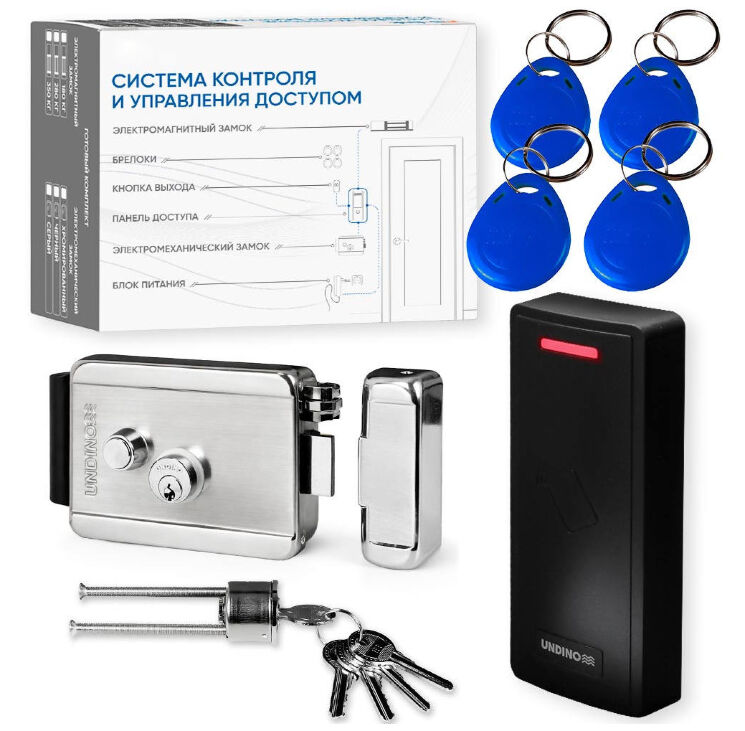 Комплект СКУД Undino KIT-CR101MF-CH эл. механический замок, RFID