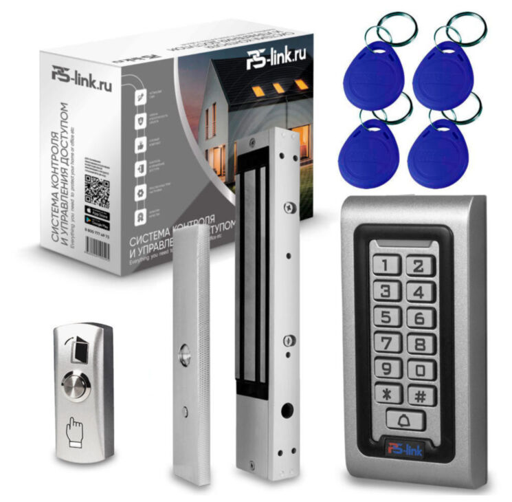 Система СКУД KIT-S601EM-WP-280LED электромагнитный замок 280 кг, панель металлическая, всепогодная