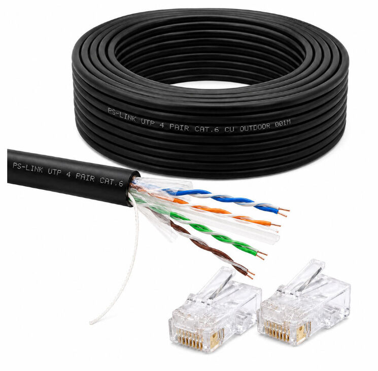 Кабель витая пара UTP4 cat.6 CU 30 метров UTP-CAT6-CU30-OUT уличный