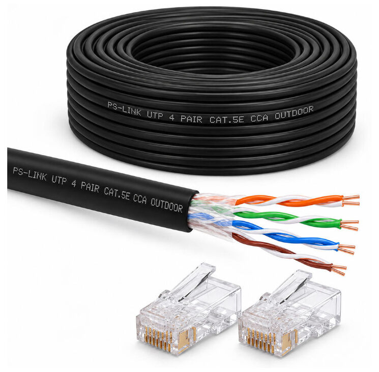 Кабель витая пара UTP4 cat.5E CCA 200 метров UTP-CCA200-OUT уличный