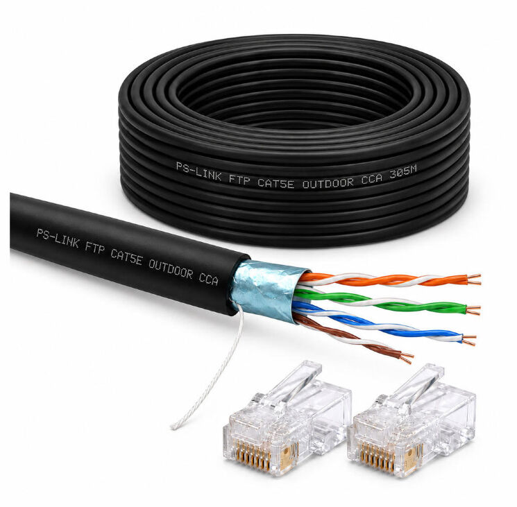Кабель витая пара FTP4 cat.5E CCA 30 метров FTP-CCA30-OUT уличный