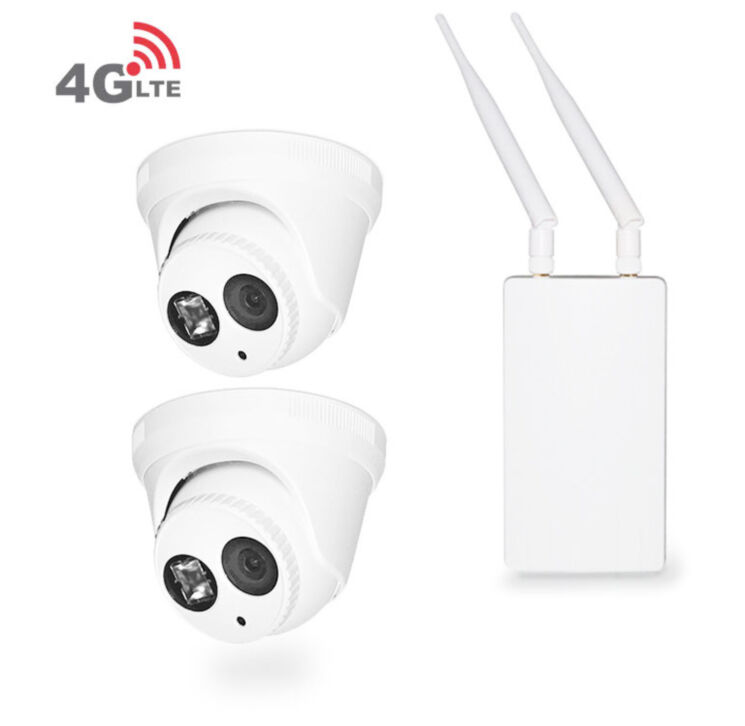 Готовый мобильный комплект 4G видеонаблюдения с 2-мя купольными камерами 5Mp для улицы PST 305VCH-4G